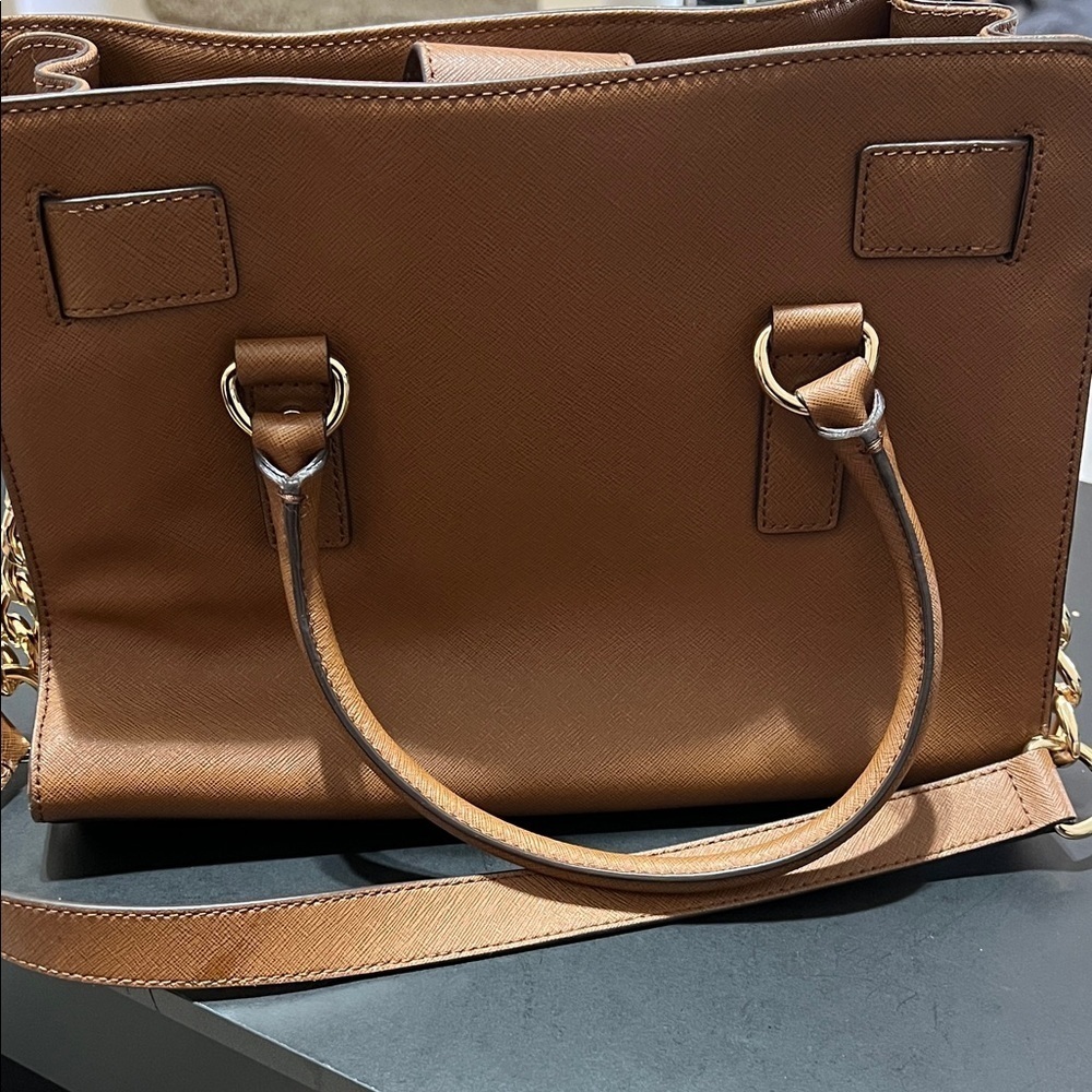 Michael Kors Brown Hamilton Satchel with Gold Accents - Picture 8 of 10